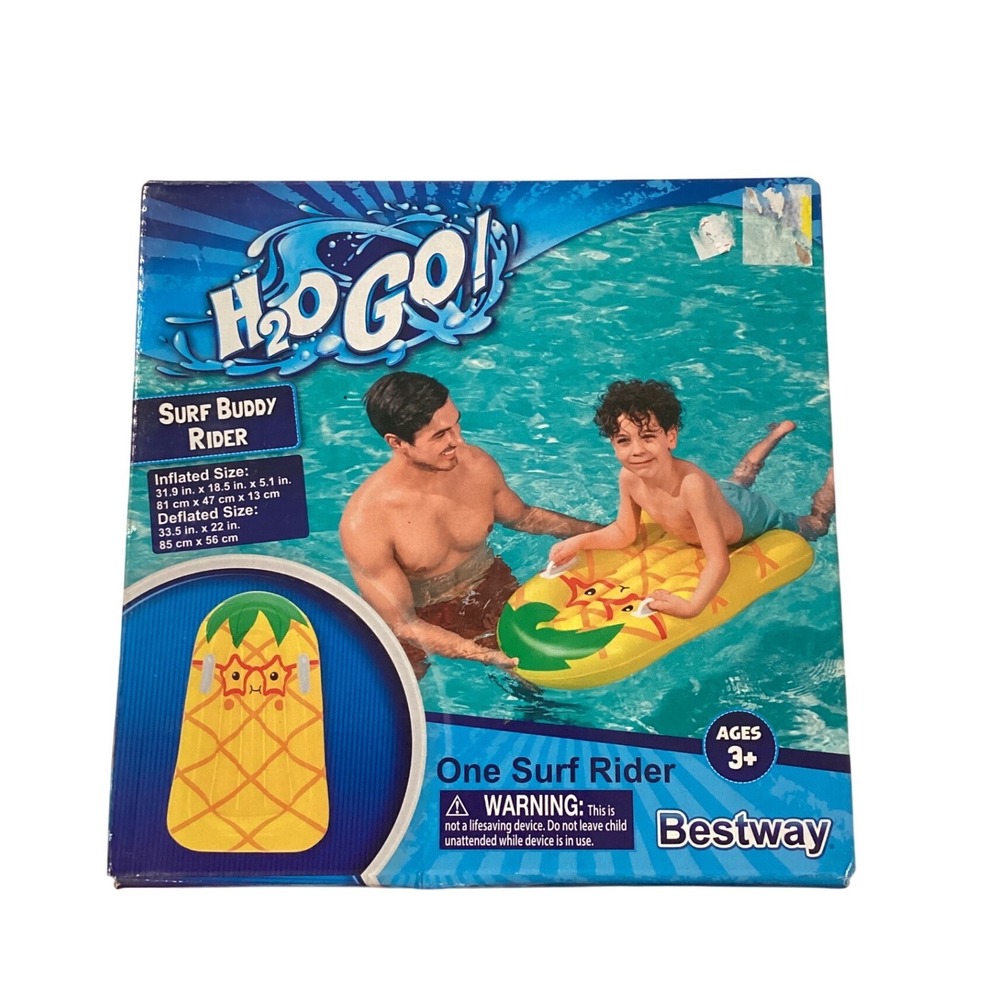 Bestway H2OGO Surf Buddy Rider Pineapple Inflatable Pool Float Kids Ages 3+ New